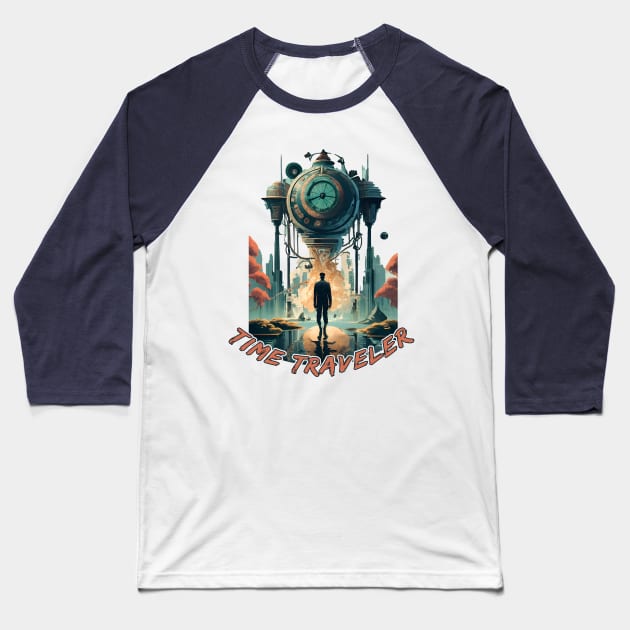 "Time traveler"  time machine Baseball T-Shirt by MusicianCatsClub